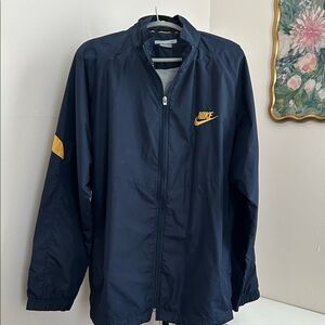 Nike Men's Windbreaker in Navy with Yellow Details